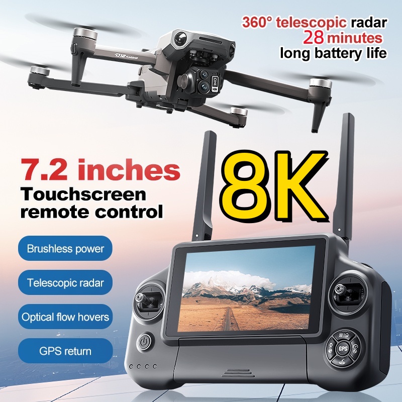 Drone Controller Screen - Квадрокоптер 8K с 3-осевым подвесом, бесщеточным